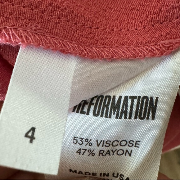 Reformation Women’s Pink cropTop and Skirt Set Sz 4 - Picture 6 of 6